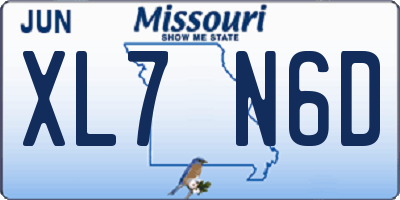 MO license plate XL7N6D