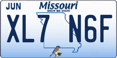 MO license plate XL7N6F
