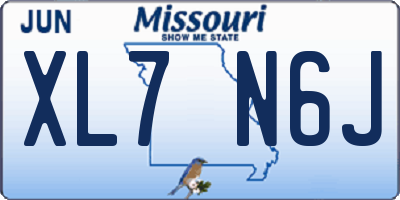 MO license plate XL7N6J