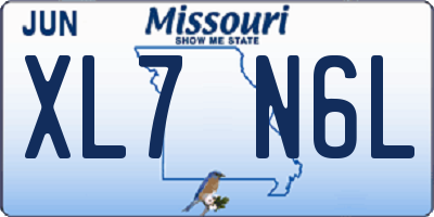 MO license plate XL7N6L