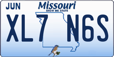 MO license plate XL7N6S