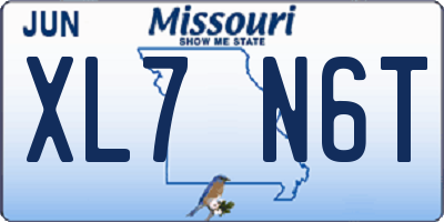 MO license plate XL7N6T