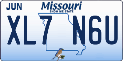 MO license plate XL7N6U