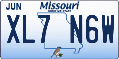 MO license plate XL7N6W
