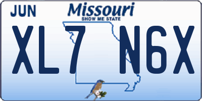 MO license plate XL7N6X