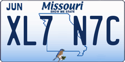MO license plate XL7N7C