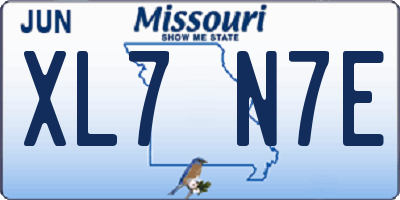 MO license plate XL7N7E