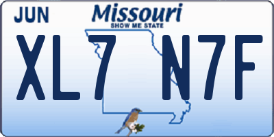 MO license plate XL7N7F