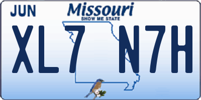 MO license plate XL7N7H