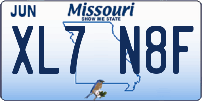 MO license plate XL7N8F