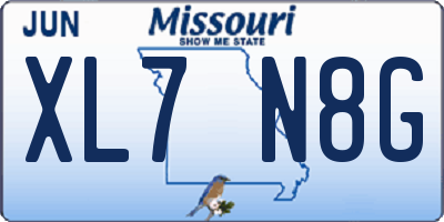 MO license plate XL7N8G