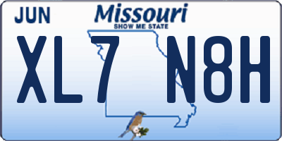 MO license plate XL7N8H