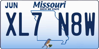 MO license plate XL7N8W