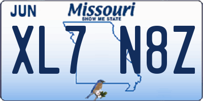 MO license plate XL7N8Z