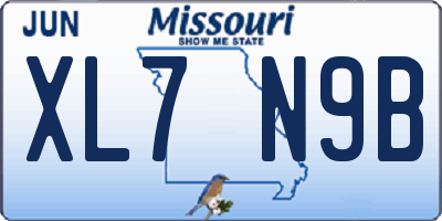 MO license plate XL7N9B