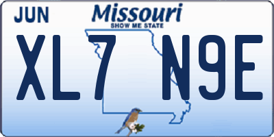 MO license plate XL7N9E
