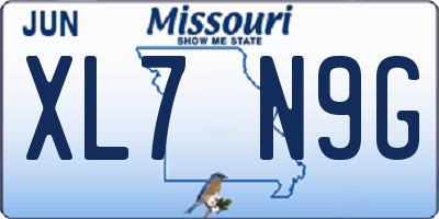 MO license plate XL7N9G