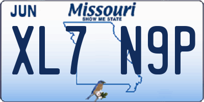 MO license plate XL7N9P