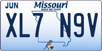 MO license plate XL7N9V
