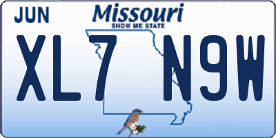 MO license plate XL7N9W