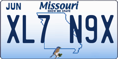 MO license plate XL7N9X
