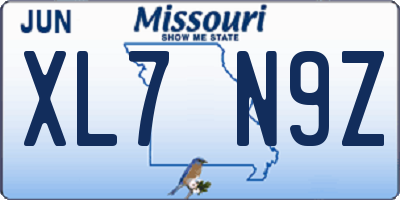 MO license plate XL7N9Z