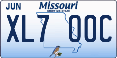 MO license plate XL7O0C