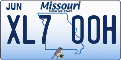 MO license plate XL7O0H
