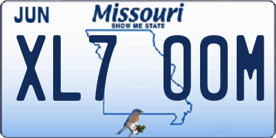 MO license plate XL7O0M
