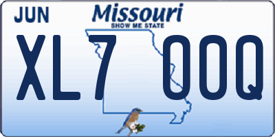 MO license plate XL7O0Q