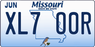 MO license plate XL7O0R