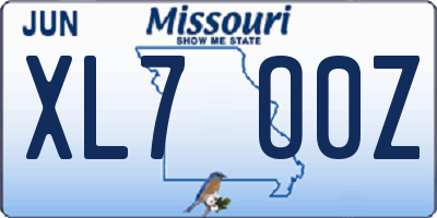 MO license plate XL7O0Z