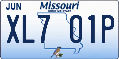 MO license plate XL7O1P