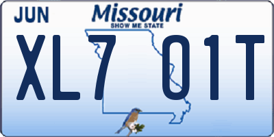 MO license plate XL7O1T