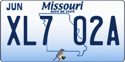 MO license plate XL7O2A