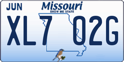 MO license plate XL7O2G