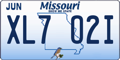 MO license plate XL7O2I