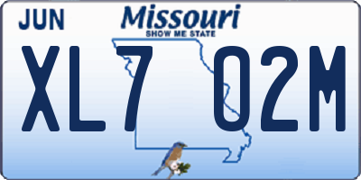MO license plate XL7O2M