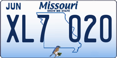 MO license plate XL7O2O