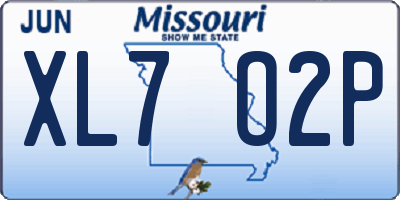 MO license plate XL7O2P