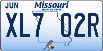MO license plate XL7O2R