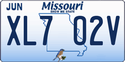 MO license plate XL7O2V