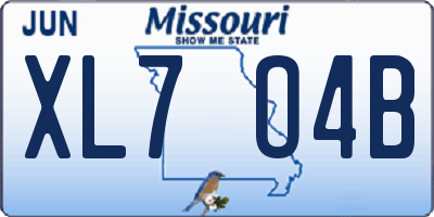 MO license plate XL7O4B