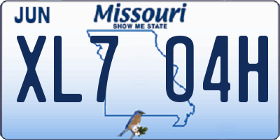 MO license plate XL7O4H