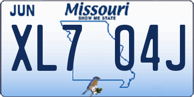 MO license plate XL7O4J