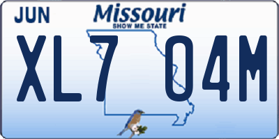 MO license plate XL7O4M