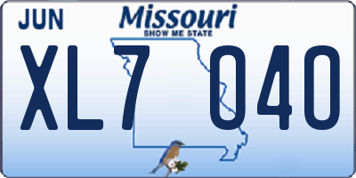 MO license plate XL7O4O