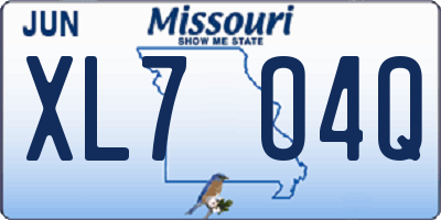 MO license plate XL7O4Q