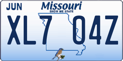 MO license plate XL7O4Z