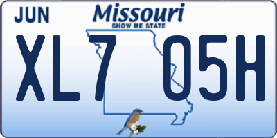 MO license plate XL7O5H
